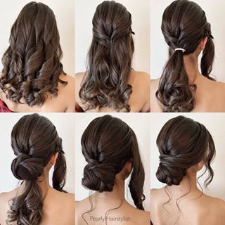 Instagram Bun On Short Hair, Buns For Medium Hair, Prom Hair Updo Elegant, Hair Step By Step, Prom Hair Tutorial, Prom Hair Medium, Hair Updos Tutorials, Diy Wedding Hair, Prom Hair Updo