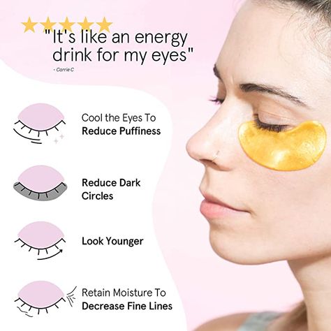 Amazon.com : Under Eye Mask - Reduce Dark Circles, Puffy Eyes, Undereye Bags, Wrinkles - Gel Under Eye Patches, Vegan Cruelty-Free Self Care by grace and stella (24 Pairs, Gold) : Beauty & Personal Care Undereye Bags, Microneedle Derma Roller, Under Eye Patches, Gold Eye Mask, Under Eye Mask, Lavender Spray, Remove Dark Circles, Reduce Dark Circles, Foaming Face Wash