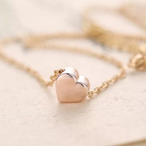 Handmand Rose Gold Charm Heart Necklace with Chain by BeBoundless Rose Gold Heart Necklace, Tiny Heart Necklace, Dainty Rose, Rose Gold Charms, Rose Gold Heart, Friend Necklaces, Gold Heart Necklace, Charm Pendant Necklace, Tiny Heart