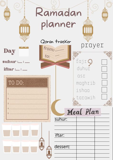 a ramadan daily planner for Monitor your actions and behaviors in Ramadan Ramadan Aesthetic Planner, Ramadan Planner For Kids, Ramadan Planner 2024, Ramadan Journal Ideas Aesthetic, Ramadan Planner Free Printable, Planner For Ramadan, Ramadan Planner Ideas, Ramadan Daily Planner, Ramadhan Planner