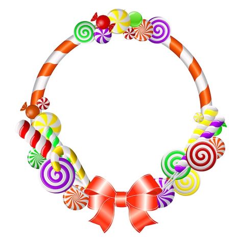 Sweet frame with colorful candies | Premium Vector #Freepik #vector #candy-frame #lollipop #lollypop #sugar-candy Chocolate Factory Party, Circle Logo Design, Candy Labels, Lollipop Candy, Paint Brush Art, Candyland Party, Candy Theme, Candy Necklaces, School Labels