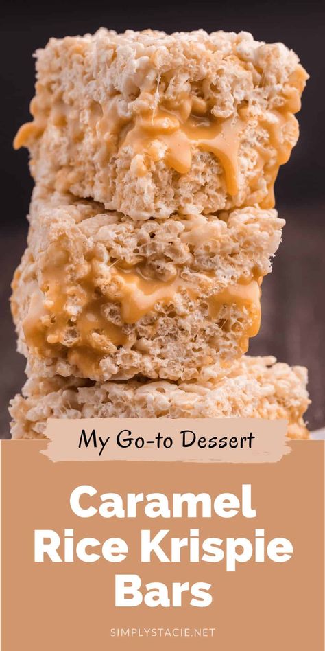 Krispy Treats Recipe, Rice Krispie Cakes, Rice Crispy Bars, Bar Bites, Rice Krispie Bars, Rice Krispie Squares, Caramel Treats, Recipe Rice, Blondie Bar