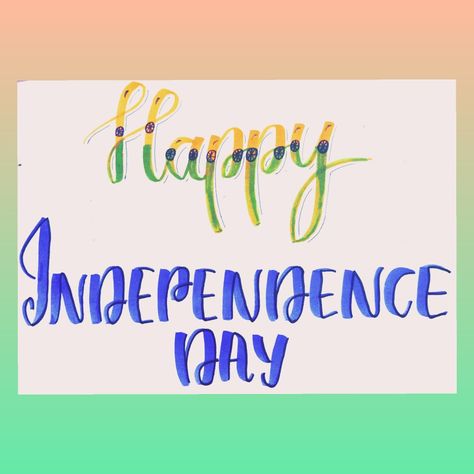 Independence Day / Calligraphy / posters Independence Day Calligraphy, How To Write Neater, Diy Crafts For School, Independence Day Poster, Constitution Day, Cursive Writing, Happy Independence, Happy Independence Day, Happy Day