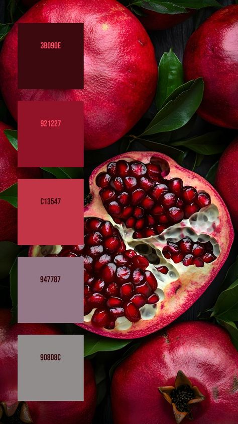 Colors:
3B090E
921227
C13547
947787
908D8C Pomegranate Color, Beach Color Palettes, Moody Lighting, Hex Color Palette, Radiant Red, Red Colour Palette, Red Pomegranate, Beach Color, Model Paint