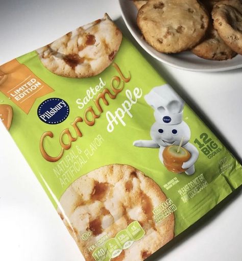 Pillsbury's New Salted Caramel Apple Cookies Are The Fall Dessert We've Been Waiting ForDelish Salted Caramel Chocolate Chip Cookies, Apple Cookies Recipes, Caramel Apple Cookies, Caramel Chocolate Chip Cookies, Apple Cookies, Big Cookie, Salted Caramel Chocolate, Caramel Chocolate, Fall Cookies