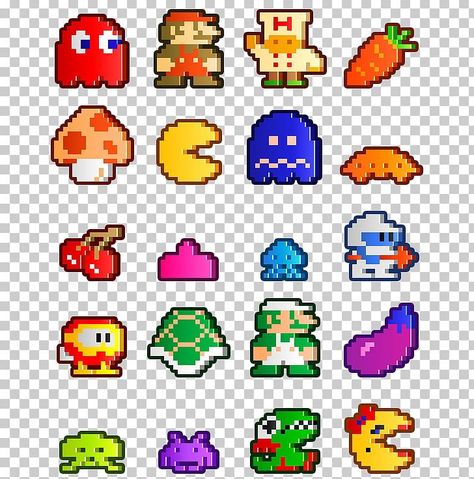 Arcade Game Characters, Retro Game Characters, Classic Arcade Games, Arcade Graphics, Game Arcade Design, Arcade Characters, Game Png, Arcade Design, Video Game Icons