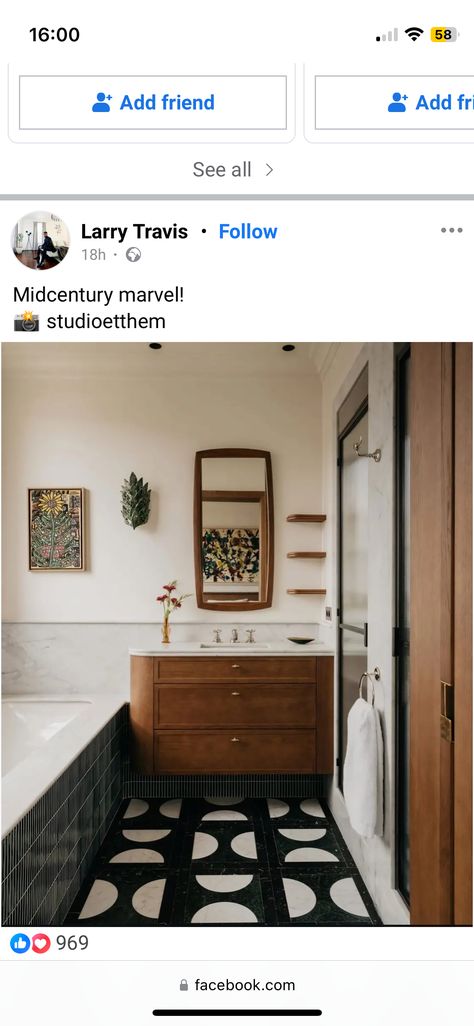 Parisian Bathroom, Cambridge House, Studio House, Mid Century Bathroom, Loft Bathroom, Design Brief, Bathroom Design Inspiration, Diy Deco, Soho House