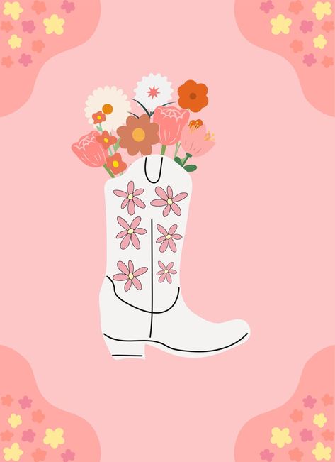 Cute Wall Collage, Cowgirl Boot Art, Girly Prints, Cow Print Wallpaper, Cute Graphics, Western Wallpaper Iphone, Simple Iphone Wallpaper, Spring Wallpaper, Collage Background