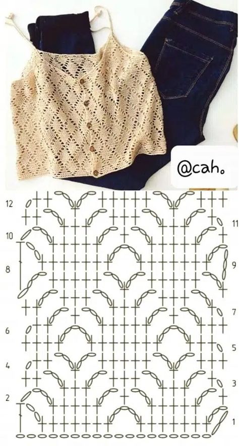 Grid Crochet Patterns, Projek Mengait, Grid Crochet, Sweater Diy, Diy Tricot, Gilet Crochet, Ideas Clothes, Paint Kitchen, Mode Crochet