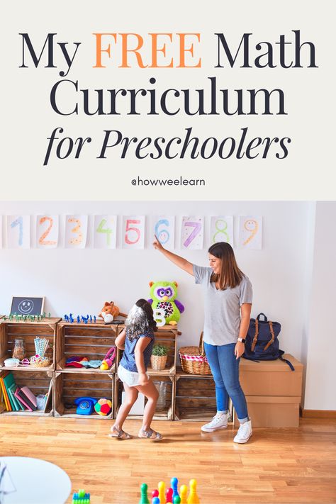 Teaching Math To Preschoolers, Preschool Math Curriculum Free, Playing Preschool Curriculum, Pre K Math Curriculum, Number Learning Activities Preschool, Math Concepts For Preschool, Math Curriculum Kindergarten, Math Activities Preschool Counting, Math Preschool Activities