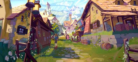 Hateno Village, Zelda Art, Reverse Image Search, Twilight Princess, Breath Of The Wild, Backgrounds Desktop, Art Pages, Cute Ghost, Art Background