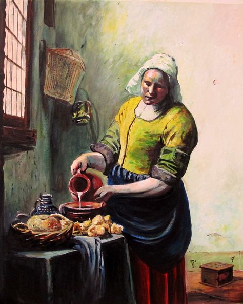 The Milkmaid, Milk The Cow, Johannes Vermeer, Colored Pencil Drawing, National Portrait Gallery, Dutch Artists, Portrait Gallery, Community College, Colored Pencil