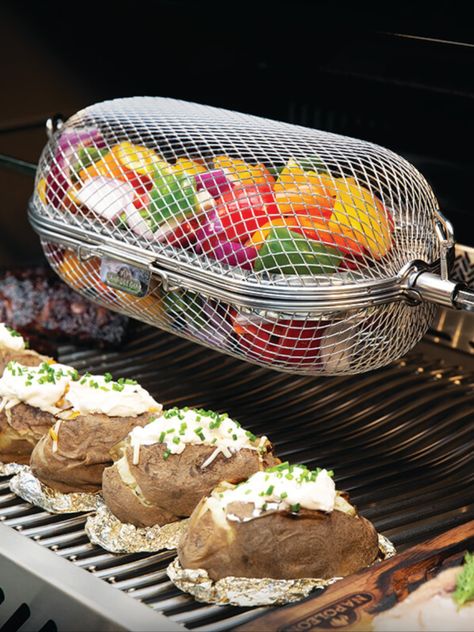 Grilled Roast, Rotisserie Grill, Bbq Wings, Grill Basket, Steel Grill, Crispy Fry, Stainless Steel Grill, Easy Design, Smoked Food Recipes