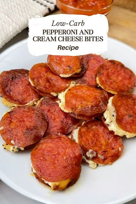 Indulge in the ultimate keto-friendly snack with our Cheesy Keto Pepperoni Bites. Each bite-sized morsel is bursting with the bold flavors of pepperoni and the creamy richness of cheese, all wrapped up in a crispy crust that's sure to delight. Perfect for your party platter or as a quick snack to satisfy those savory cravings. Make these irresistible bites your new snacking staple and share your joy with #KetoPepperoniBites #CreamCheeseCravings #KetoSnackTime #LowCarbLove Fast And Easy Keto Snacks, Crispy Pepperoni Bites, Keto Pizza Muffins Recipe, Healthy Pepperoni Snacks, Healthy Hearty Snacks, Cheese Keto Snacks, Low Carb Appetizers Easy, Keto Apps And Snacks, Keto Bites Low Carb