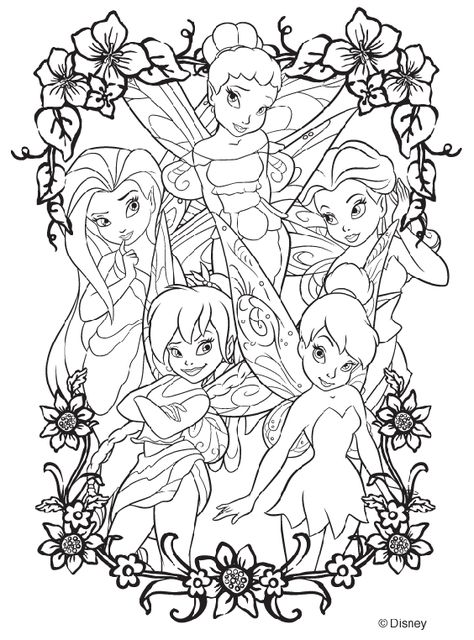 Disney Fairies coloring page......this is crayola site have a ton of FREE printable coloring pages! Disney Adult Coloring Books, Tinkerbell Coloring Pages, Tinkerbell And Friends, Fairy Coloring Pages, Disney Colors, Fairy Coloring, Princess Coloring, Coloring Pages For Adults, Disney Fairies