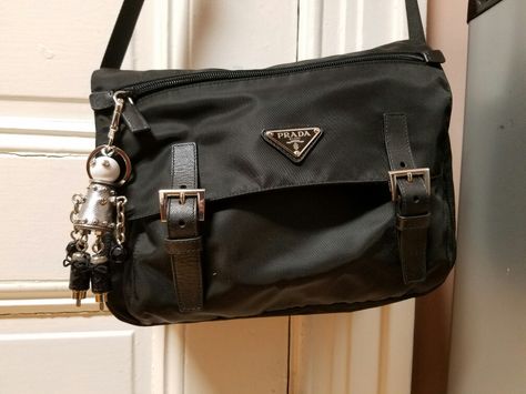 Prada Satchel, Prada Messenger Bag, Bags Inspiration, What In My Bag, Glam Dresses, Fashion Books, Korean Outfits, Cute Bag, Camcorder