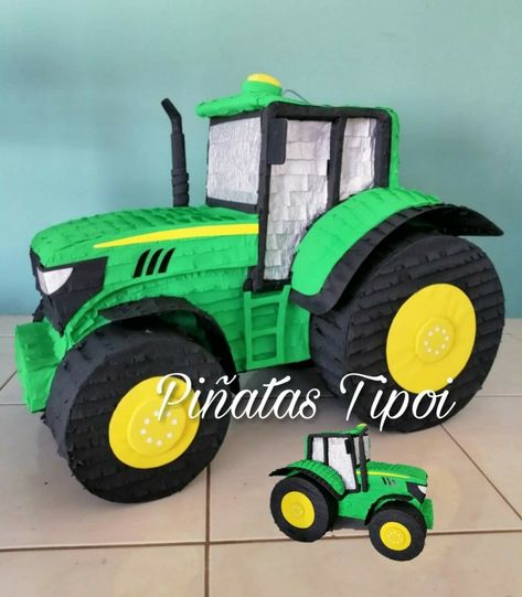 Piñata John Deere Tractor #piñatasTipoi, #johndeere Tractor Pinata Diy, Tractor Pinata, Pinatas Ideas, John Deere Party, John Deere Birthday, Tractor Birthday Party, Tractor Party, Baby Print Art, Piñata Ideas