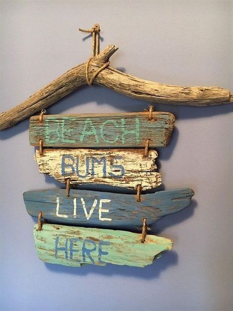 Tre Kunst, Driftwood Signs, Driftwood Diy, Driftwood Art Diy, Coastal Interior, Coastal Bedding, Driftwood Projects, Driftwood Beach, Driftwood Decor