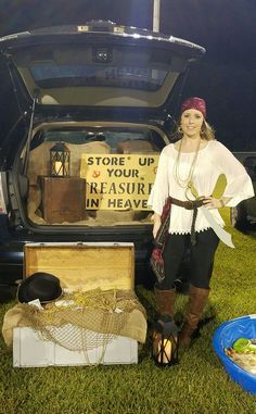 Image result for Christian trunk or treat themes Christian Pirate Theme, Trunk Or Treat Bible Theme, Pirate Themed Costumes, Church Halloween Costumes, Trunk Or Treat Themes For Church, Pirate Themed Trunk Or Treat, Trunk Or Treat Christian Ideas, Bible Themed Trunk Or Treat Ideas, Christian Halloween Costumes