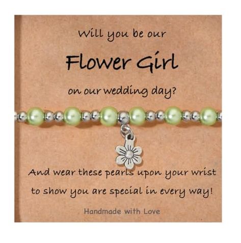 Bridesmaid Gifts Bracelet Flower Girl Beaded Pearl Bracelets Gift Flower Girl Proposal Gifts Will You Be My Flower Girl Thank You for Being Our Flower Girl Gift Cute Stretchy Bracelet Jewelry How To Ask Flower Girl To Be In Wedding, Will You Be My Flower Girl, Beaded Pearl Bracelets, Bridesmaid Bracelet Gift, Flower Girl Proposal, Bracelet Flower, Pearl Bracelets, Gift Flower, You Are Special