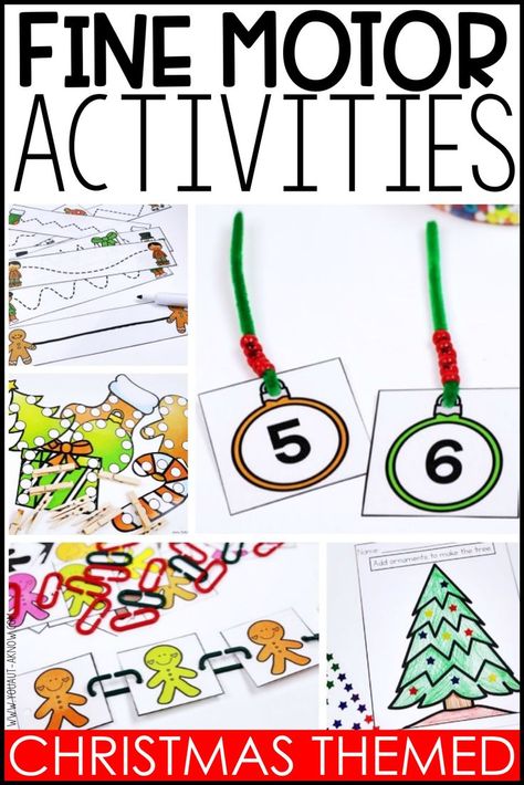 Fine Motor Christmas Activities, Christmas Fine Motor Activities, Fine Motor Christmas, Christmas Fine Motor, Hand Strengthening Activities, Kindergarten Christmas, Preschool Christmas Activities, Hand Strengthening, Winter Classroom