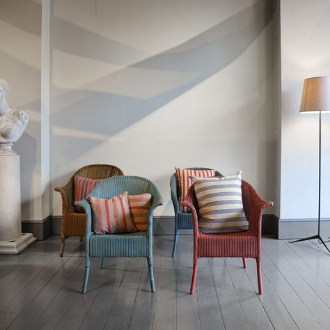 1950's Blue Lloyd Loom Chair | Howe London Lloyd Loom Chair, Lloyd Loom, Woven Chair, Air Force Blue, Storage Mirror, The Maker, Red Paint, Table Seating, Blue Paint