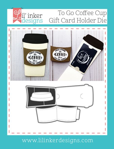 Coffee Cup Gift Card Holder, Card Holder Template, Gift Card Holder Template, To Go Coffee Cups, Finding A Hobby, Coffee Cards, Coffee Cup Design, Make Your Own Card, Card Making Supplies