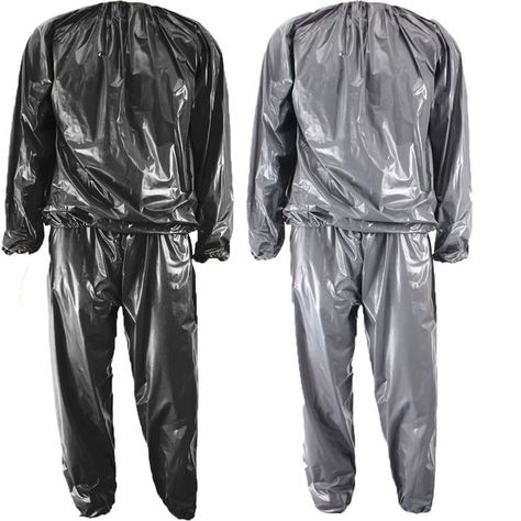 Heavy Duty Sauna Suit Men Women Weight Loss Exercise Slim Gym Fitness Workout Anti-Rip PVC Sweat Sauna Suit Gym Suit, Sauna Suit, Sweat Suit, Sweat It Out, Running Workout, Gym Shirts, Weights Workout, Workout Accessories, Gym Fitness