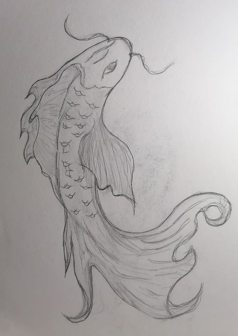 #fish #drawingfish Fish Sketch Drawing Simple, Koi Fish Sketch, Fish Sketch, Hand Doodles, Arts Ideas, Fish Drawings, Art Tools Drawing, Cool Sketches, Art Tools