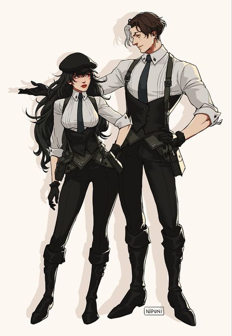 Black Detective Outfit, Women In Suits Drawing, Detective Art Character Design, Detective Outfit Female, Detective Clothing, Detective Oc, Oc Artwork, Rdr2 Outfits, Female Detective