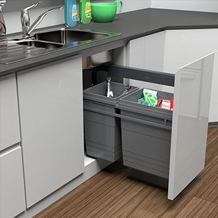 Pull Out Waste Bin (Cabinet Width : 300 mm Outer - AWB30) - KAFF - Accessories, UNDER THE SINK Kitchens Storage Cabinets, Storage Cabinets For Kitchen, Under Sink Bin, Under Sink Organization Kitchen, Under Kitchen Sink Storage Ideas, Storage Ideas For Kitchen, Bathroom Sink Organizer, Under Kitchen Sink Storage, Kitchen Under Sink Organization