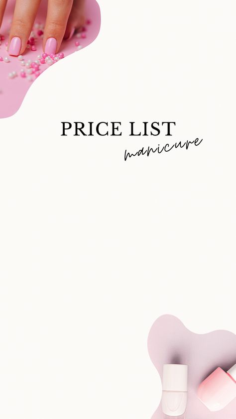 Nail Salon Price List Background, Price List Design Salon Nails, Nails Price List Design, Price List Design Nails, Manicure Price List, Facial Wallpaper, Price List Nails, Nails Price List, Nail Price List