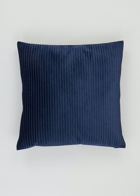 Pleated Velvet Cushion (50cm x 50cm) – Blue – Matalan Royal Blue Throw Pillows, Blue Throws, Western Chic, Blue Cushions, Navy Grey, Blue Throw Pillows, Grey Cushions, Decorative Accents, Blue Square