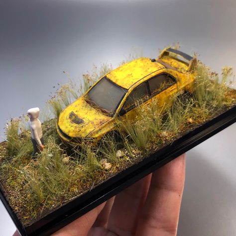 “Perfectly abandoned EVO IX” #hotkustoms #mc64 #rust #abandoned #lanevo #evoix #handpainted #weathering Model Car Diorama, Hot Wheels Cars Display, Car Diorama, Car Room Decor, Diecast Cars Display, Holden Muscle Cars, Lego Wheels, Diorama 1:64, Castle House Design