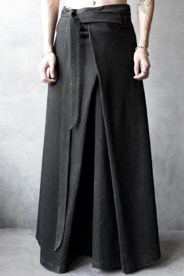 EROSION AND REGENERATION Skirt Over Pants Japanese, Skirt Like Pants, Kimono Skirt Outfit, Japanese Pants Hakama, Maxi Skirt Men, Pants And Skirt Outfit, Pants That Look Like Skirts, Men’s Skirt, Long Skirt Men