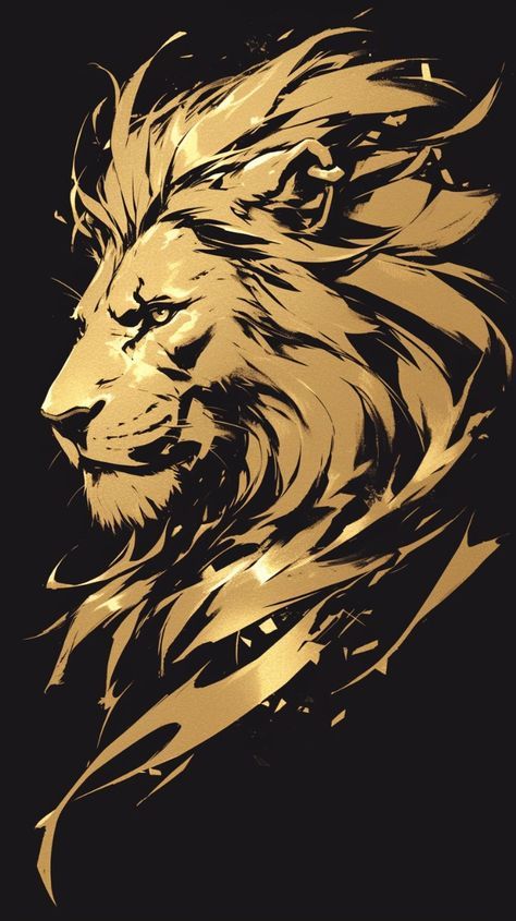 Black And Gold Design, Funniest Pictures, Wallpaper Gold, Lion Artwork, Lion Wallpaper, Black Lion, Lion Images, Lion Logo, Lion Pictures