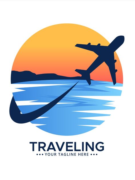 Easily customize this pre-made Travel Logo Online with a refreshing Plane Flying logo image. Plane Flying logos excellent for branding an international Travel agency, USA tour company, summer tours etc. In addition, Airplane emblem used for branding a Flight school, airline. Logo For Travel Company, Flight Logo Design, Tour And Travel Logo, Travel Logo Design Ideas, Travel Company Names, Travel Agency Logo Design, Travel Company Logo, Travel And Tours Logo, Logo Voyage