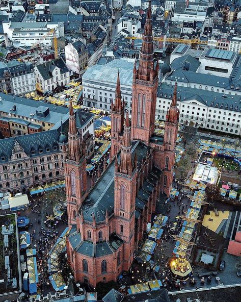 The beautiful Wiesbaden, Germany PC: @iyzaidan [IG] Wiesbaden Germany, Church Inspiration, Cathedral Church, Big Photo, Unique Buildings, Learning Platform, Gothic Architecture, Place Of Worship, City Photography