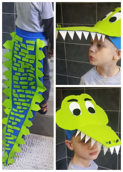 Alligator Diy Costume, Crocodile Headband Craft, Diy Alligator Costume, Diy Animal Costume For Kids, Crocodile Crafts For Kids, Crocodile Costume Diy, Crocodile Headband, Diy Animal Costume, Diy Crocodile