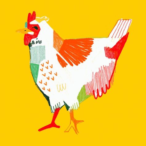 | you all know how much i love a colourful chicken so here’s another one 🌟 - - - - - #aesthetic #colourful #watercolour #cottagecore… | Instagram Cottagecore Baking, Pattern Design Wallpaper, Rooster Illustration, Colourful Watercolour, Chicken Illustration, Chicken Print, Doodle Inspiration, Doodle Illustration, Design Wallpaper