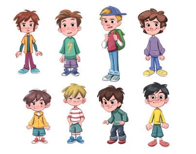 People and Robots on Behance Boy Illustration Character, Kid Character Design, Boy Character Design, Kids Cartoon Characters, Illustration Art Kids, Character Model Sheet, Boy Illustration, Book Illustration Art, Character Design Sketches