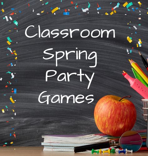 Choose from these fun games to make your class spring party a success! Kids will have a blast celebrating the long-awaited arrival of spring and parents and teachers won't have to plan a thing! School parties don't get easier than this! #Schoolgames #schoolparty #springparty #classroomspringparty #roommom #roomparent Spring Party School, Kids Spring Party Ideas, Spring Party Games For Kids Classroom, Spring Classroom Party Games, Spring Party Ideas For Kids Classroom, Spring Class Party Games, Spring Classroom Party Ideas, Spring Games For Kids Classroom, Spring Party Ideas For Kids