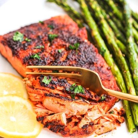 The Best Air Fryer Blackened Salmon - The Bettered Blondie Healthy Family Breakfast, Egg Breakfast Sandwiches, Whole30 Sausage, Sausage And Egg Breakfast, Blackened Salmon Recipes, Sweet Potato Buns, Egg Sandwich Breakfast, The Best Air Fryer, Air Fryer Fish