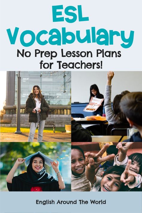 Looking for some easy ways to incorporate more vocabulary building into your ESL lesson plans? Check out these no prep and easy to implement resources for any elementary or middle school ESL classroom! These ESL activities are also perfect for any ESL newcomer! Esl Advanced, Middle School Esl, Vocabulary Lesson Plans, Esl Writing, Speaking Activities Esl, Sequence Writing, Esl Reading, Esl Vocabulary, Esl Classroom