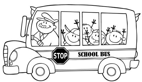 School Bus Coloring Page, School Bus Clipart, Bus Sekolah, School Bus Drawing, Bus Drawing, Monster Truck Coloring Pages, Printable School, Kindergarten Coloring Pages, Preschool Coloring Pages