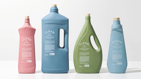 CLEAN THE OCEAN. | Dieline - Design, Branding & Packaging Inspiration Cleaning Products Design, Plastic Bottle Design, Unique Packaging Design, Ocean Projects, Clean Ocean, Bottle Design Packaging, Unique Packaging, Creative Packaging Design, Creative Packaging