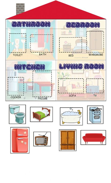 Rooms in the house online exercise for Beginners. You can do the exercises online or download the worksheet as pdf. Rooms Of A House Worksheet, Rooms In My House Worksheet, My Home Kindergarten Activities, Rooms In A House Worksheet For Kids, Rooms In The House Activities For Kids, Rooms Of The House Flashcards, House Worksheets For Preschool, Rooms In The House Worksheets For Kids, My House Activities Preschool