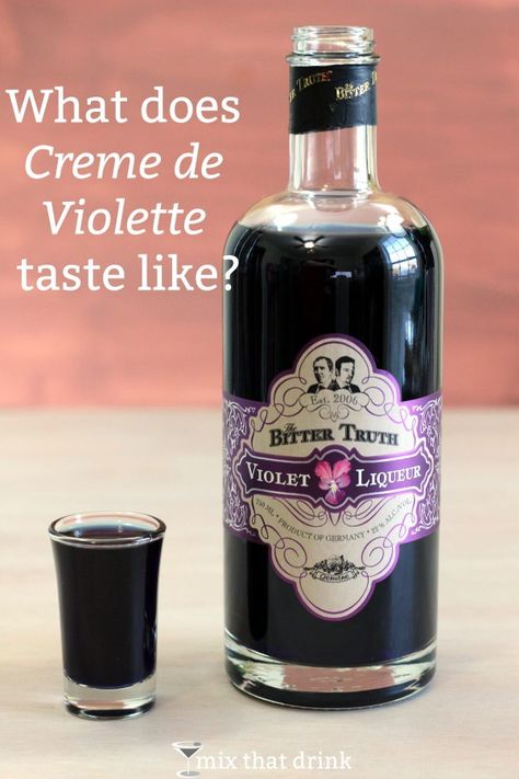 Creme de Violette (violet liqueur) is a low-proof, dark blue liqueur made from the flower, violet. It's flowery and sweet, and surprisingly hard to describe. Click through to get my full tasting notes. Violet Liqueur Cocktails, Violet Liqueur, Glace Fruit, Flower Violet, Liquor Drinks, Creative Cocktail, Vodka Drinks, Wild Edibles, Delicious Cocktails