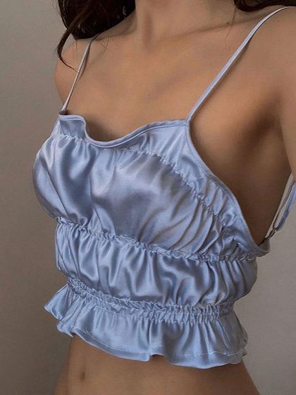 Blue Halter Top, E Girl, Women Street, Mode Inspo, Aesthetic Summer, Inspired Outfits, 가을 패션, Y2k Aesthetic, Looks Style