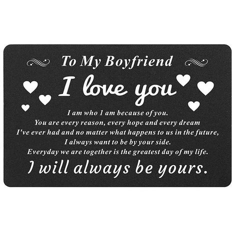 Faster shipping. Better service Love U Boyfriend, Love Gift For Boyfriend, Loving Boyfriend, Present For Boyfriend, Engraved Wallet Insert, Souvenir Collection, Note Card Gifts, Wallet Insert Card, Sweet Message